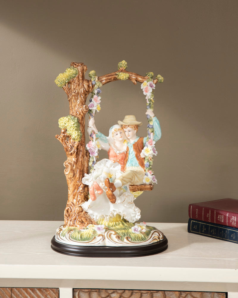 'Couple On Swing' Fine Porcelain Figurine