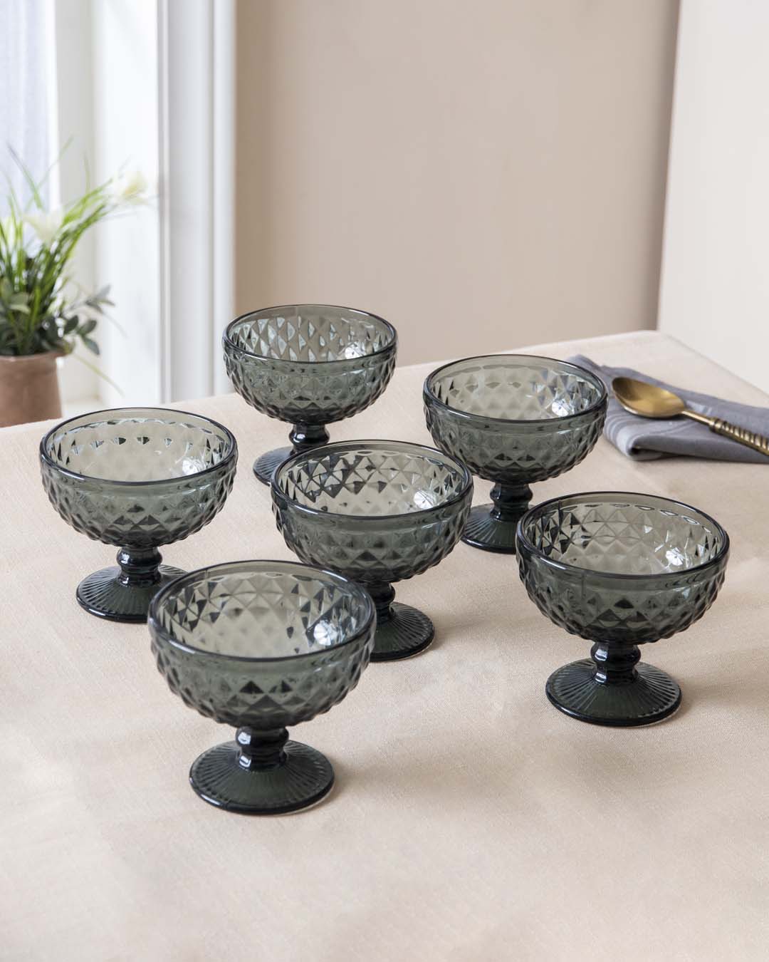 Vintage Cocktail Coupe - Black - Set of 6 - The Decor Kart 