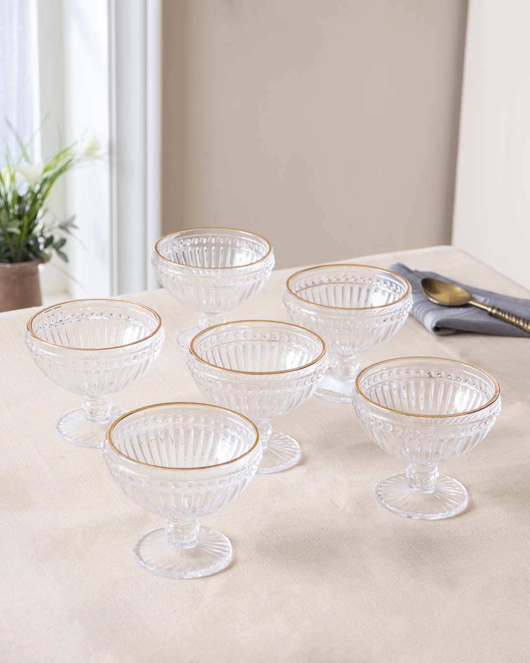 Vintage Cocktail Coupe Clear - Set of 6 - The Decor Kart 