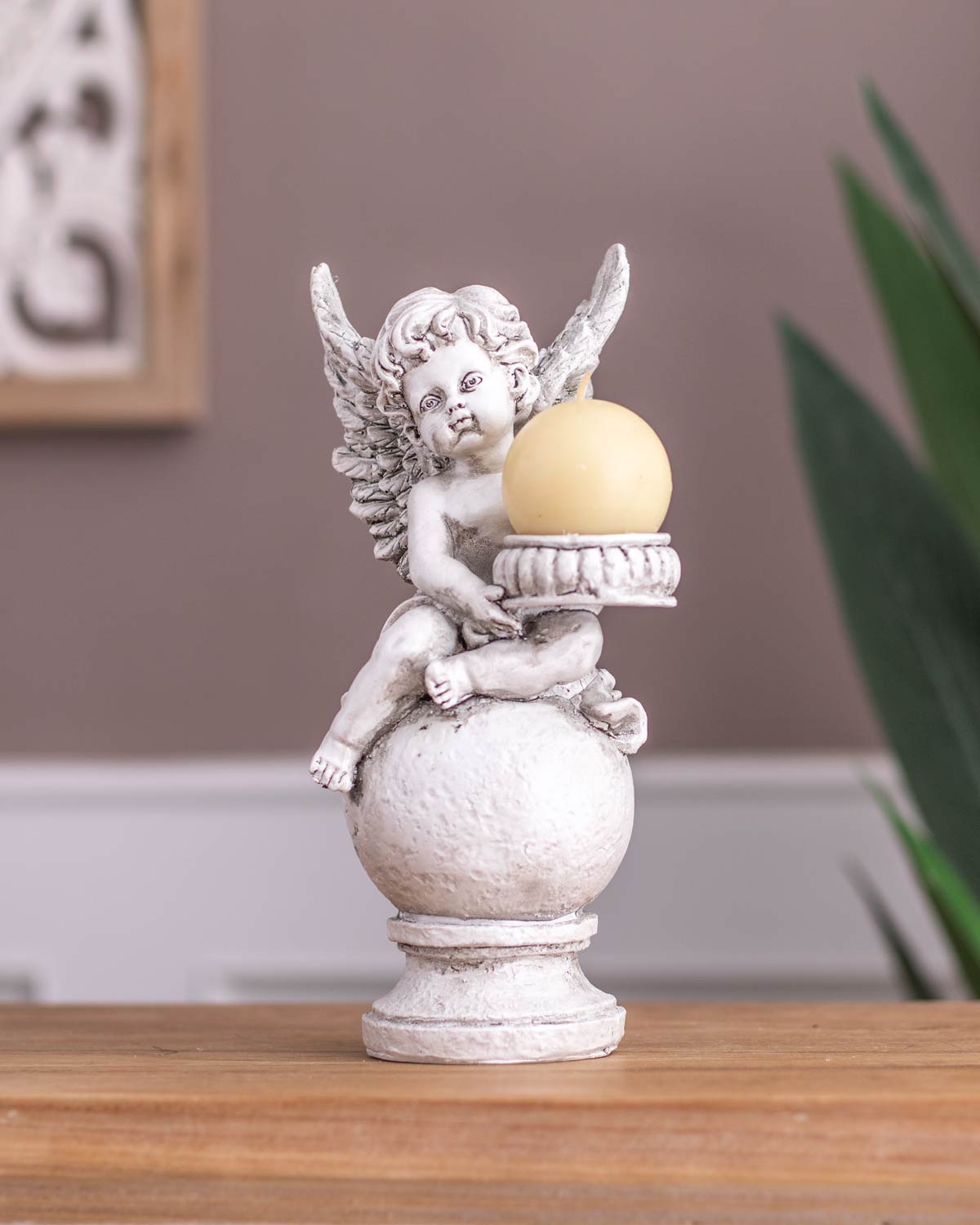 Adorable Angel Cherub Figurine & T-Light Holder