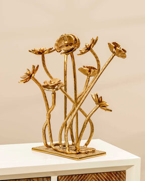 Floral Gilded Tabletop Sculpture - The Decor Kart 
