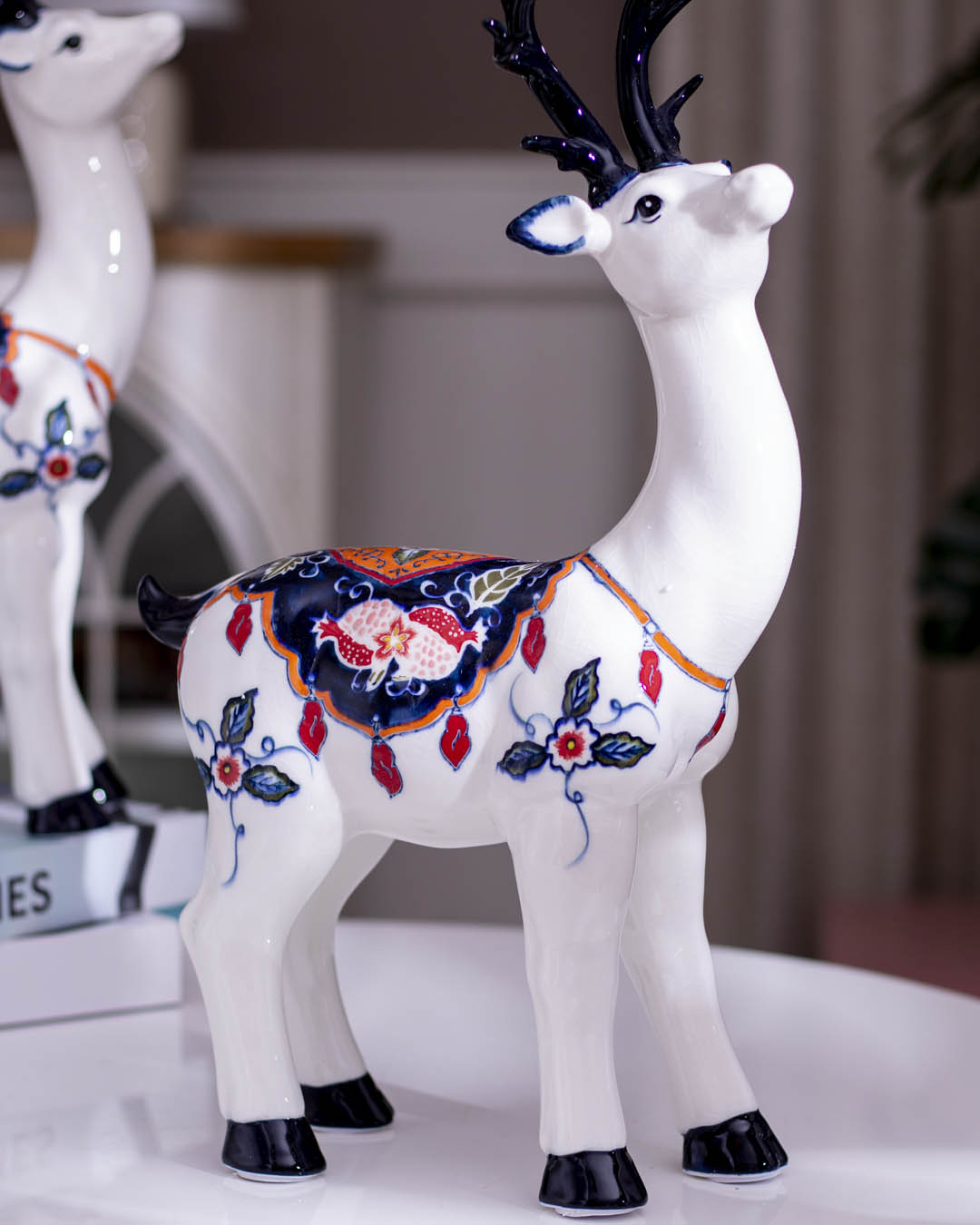 The Reindeer Porcelain Sculptures - Set of 2