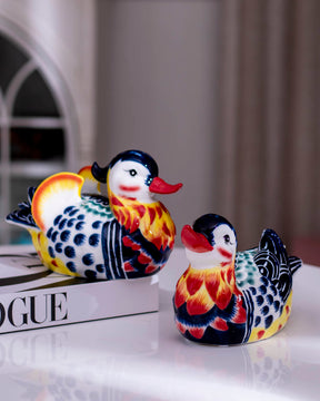 Mandarin Duck Porcelain Figurine - Set of 2