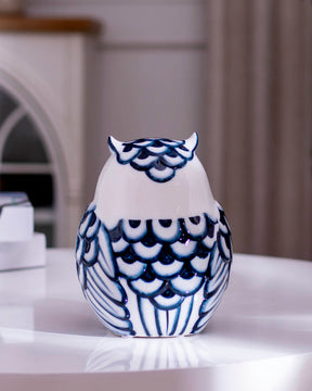 Sagebrook White/Blue Ceramic Owl - Set of 2