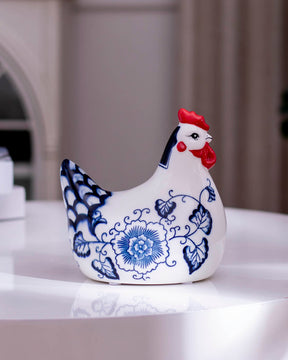 Vintage Porcelain Hen & Rooster - Set of 2