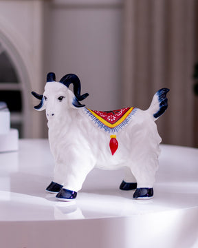 Blue & White Goat Figurines - Set of 2