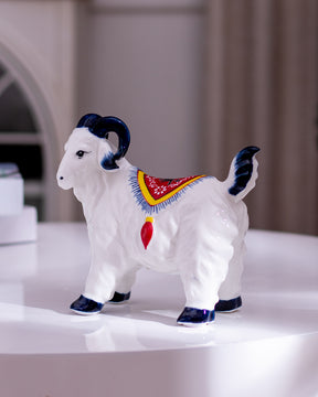 Blue & White Goat Figurines - Set of 2