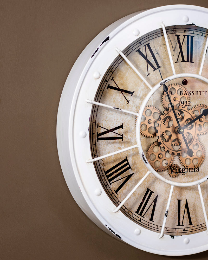 Vintage Roman Dial Clock - White 