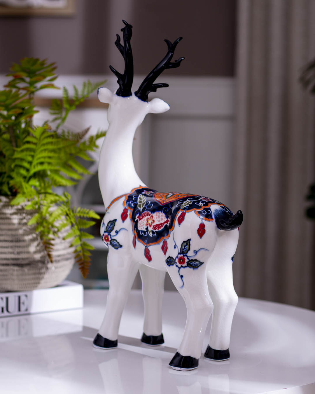 The Reindeer Porcelain Sculptures - Set of 2