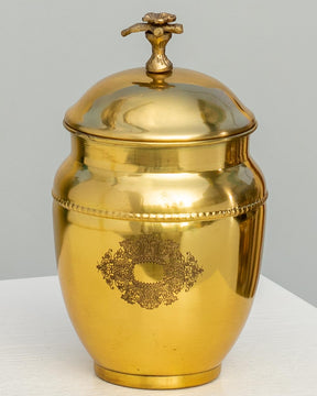 Octavian Brass Jar with Lid - Large
