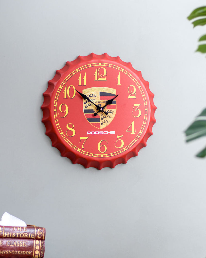 'Porsche' Bottle Cap Wall Clock