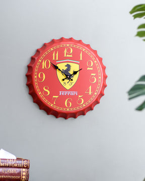 'Ferrari' Bottle Cap Wall Clock