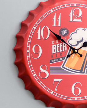 'BEER' Bottle Cap Wall Clock