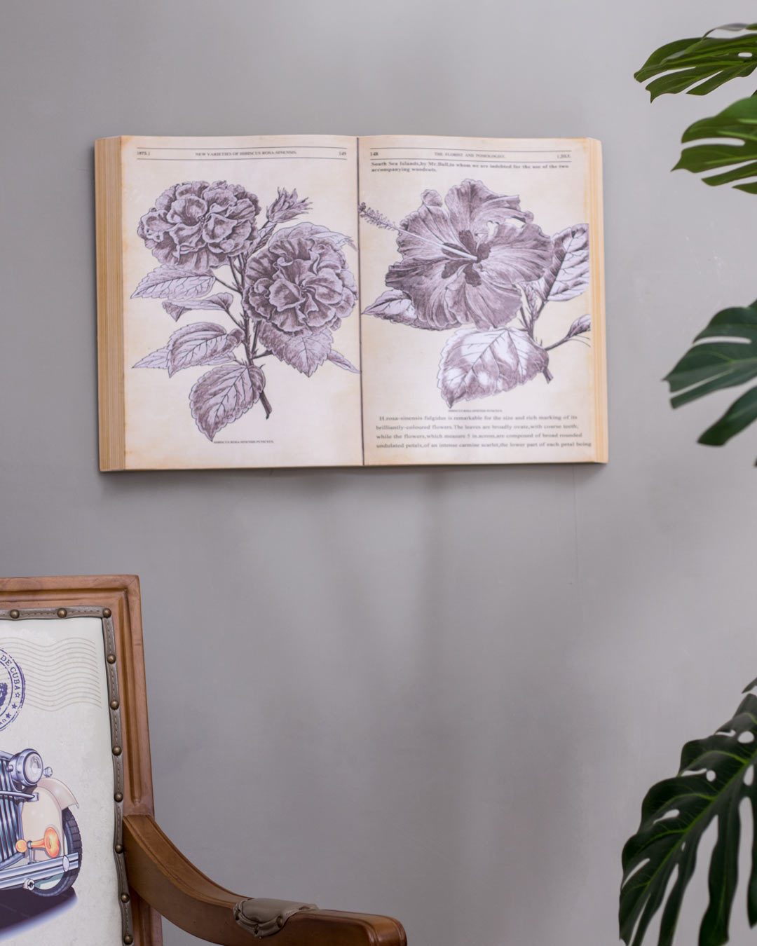 'Botanical' Open Book Wall Accent