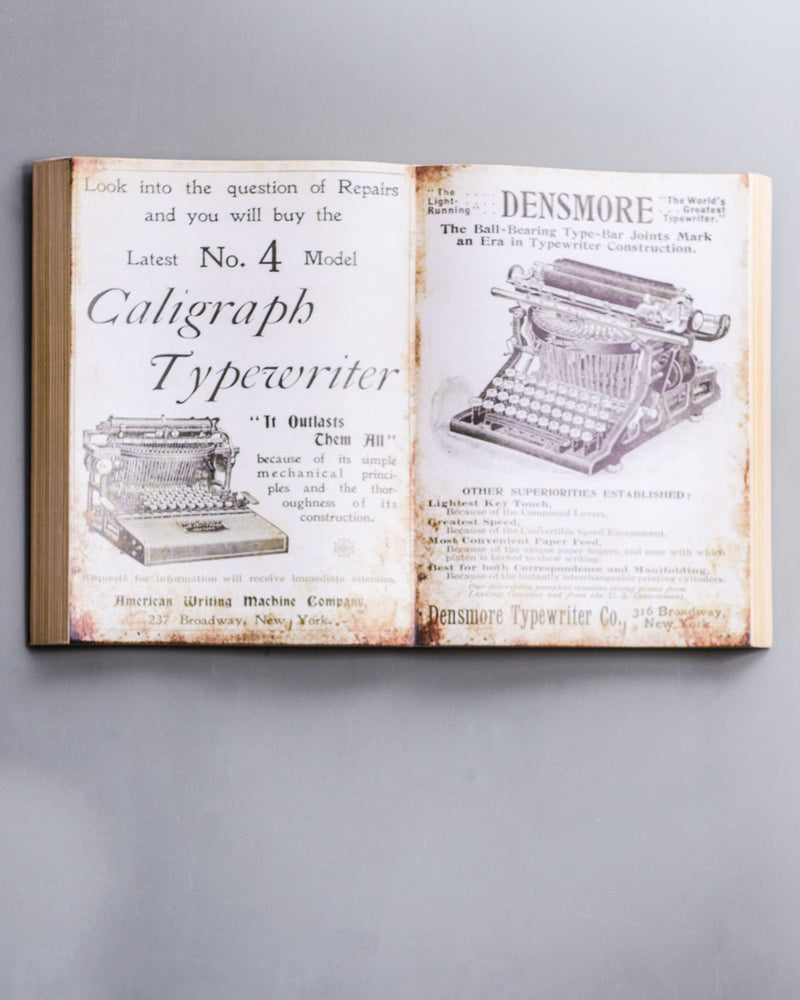 'Caligraph Typewriter' Open Book Wall Accent