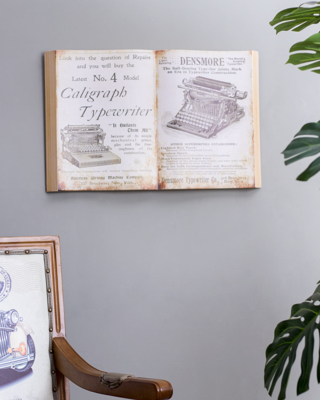 'Caligraph Typewriter' Open Book Wall Accent