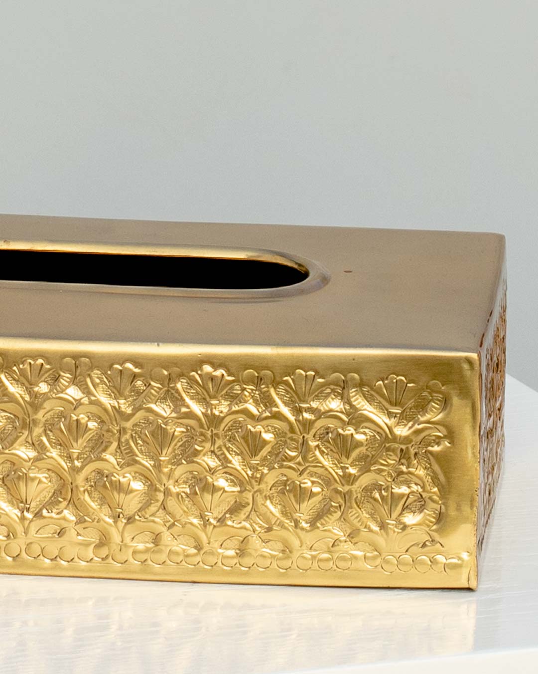 Acanthus Brass Tissue Box - The Decor Kart 