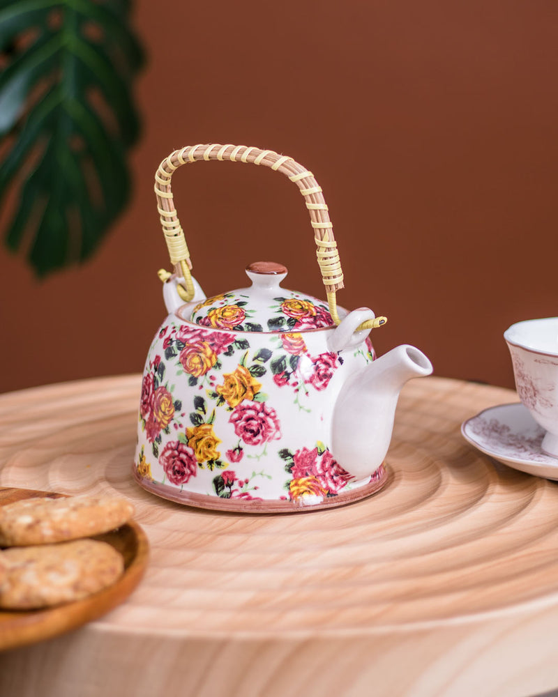 'Vintage Roses' Ceramic Tea Kettle