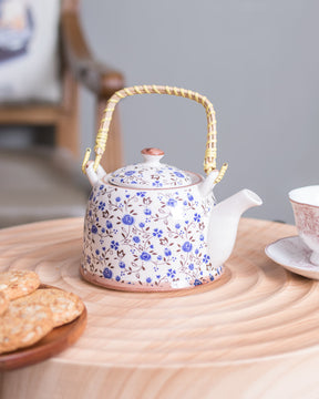 'Blue Flora' Ceramic Tea Kettle