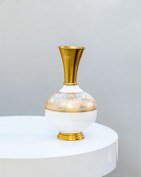 Melting Stone Pot Shaped Vase - White - The Decor Kart 