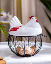 Rooster Basket - White