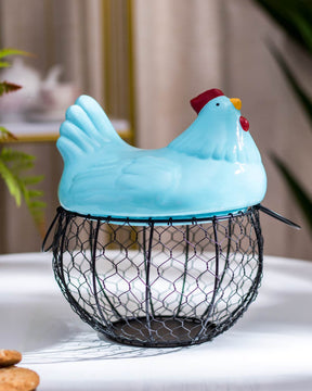 Rooster Basket - Blue