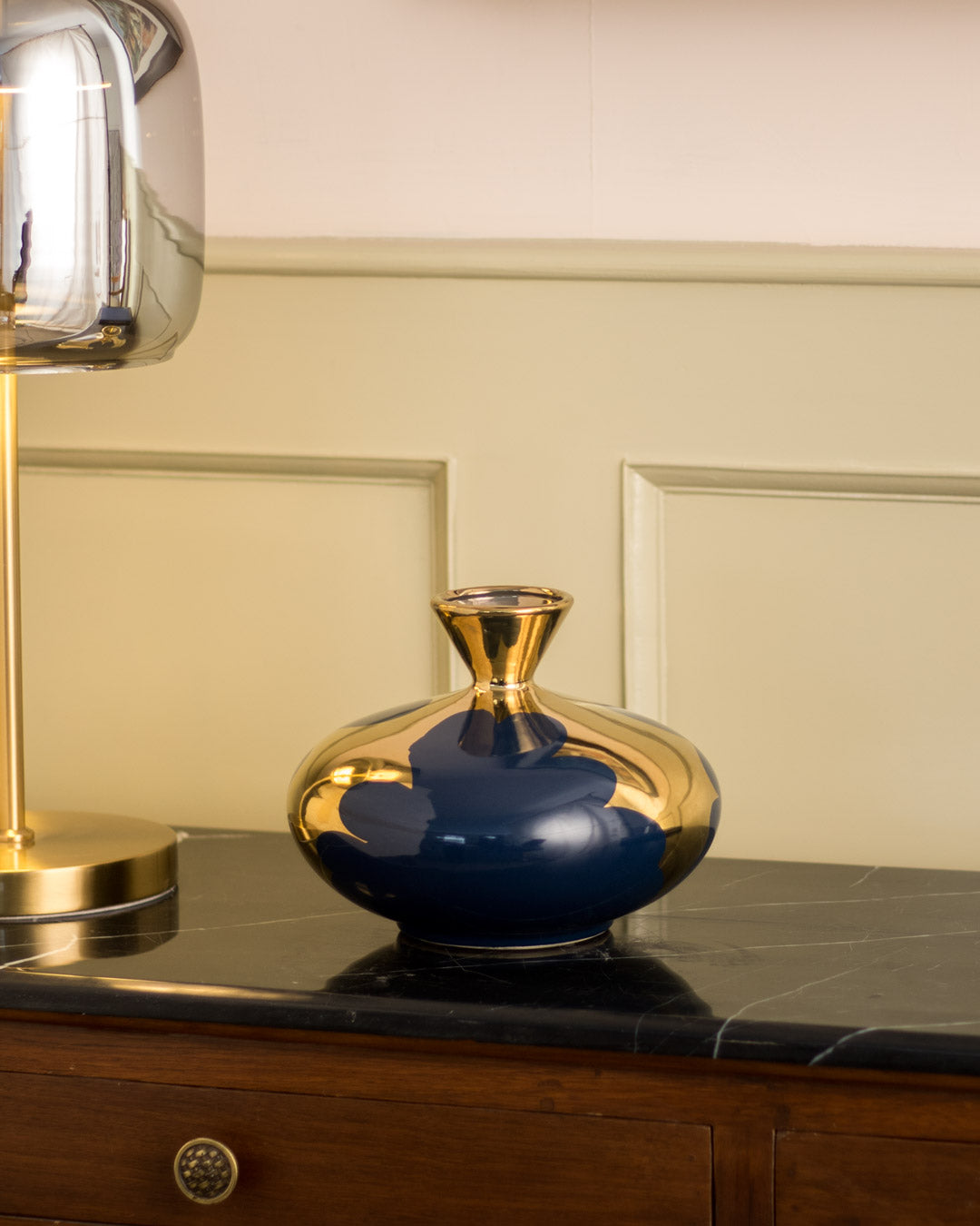 Blue & Gold Decorative Vase - II