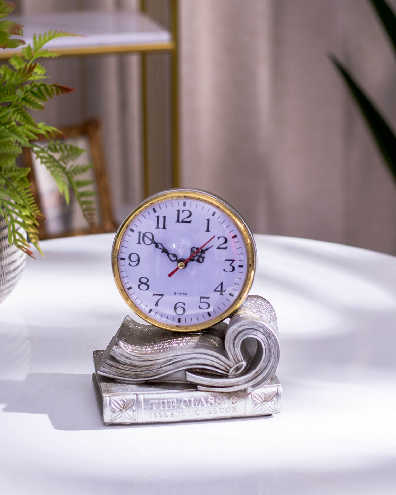 Vintage Table Top Clock - Silver