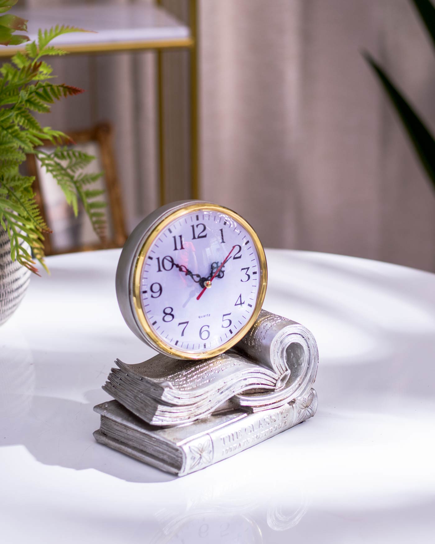 Vintage Table Top Clock - Silver