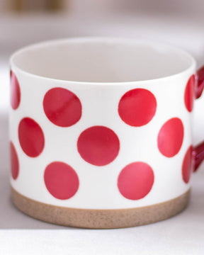 Red & White Nordic Ceramic Mug