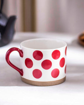 Red & White Nordic Ceramic Mug