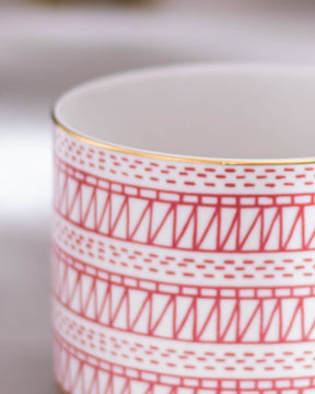 Red & White Nordic Ceramic Mug