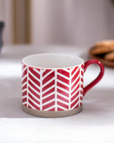 Red & White Nordic Ceramic Mug