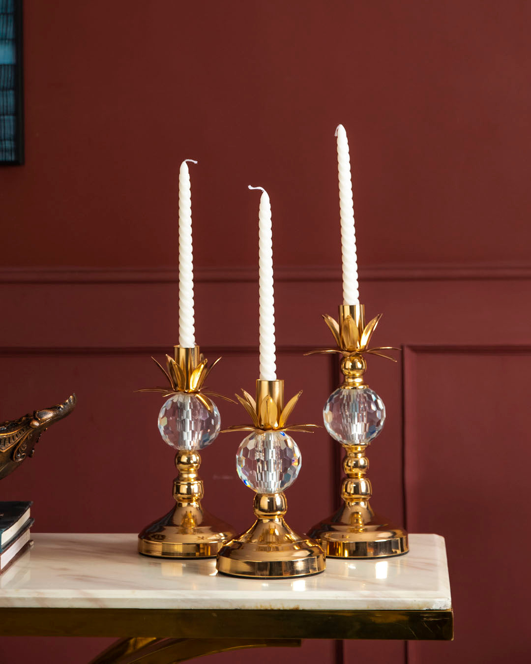 Gilded Charm Candle Holder - Set Of 3 