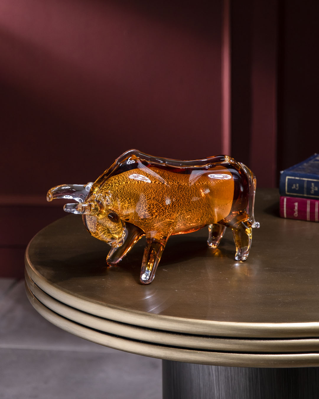 'Amber Titan' Decorative Bull Figurine
