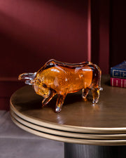 'Amber Titan' Decorative Bull Figurine