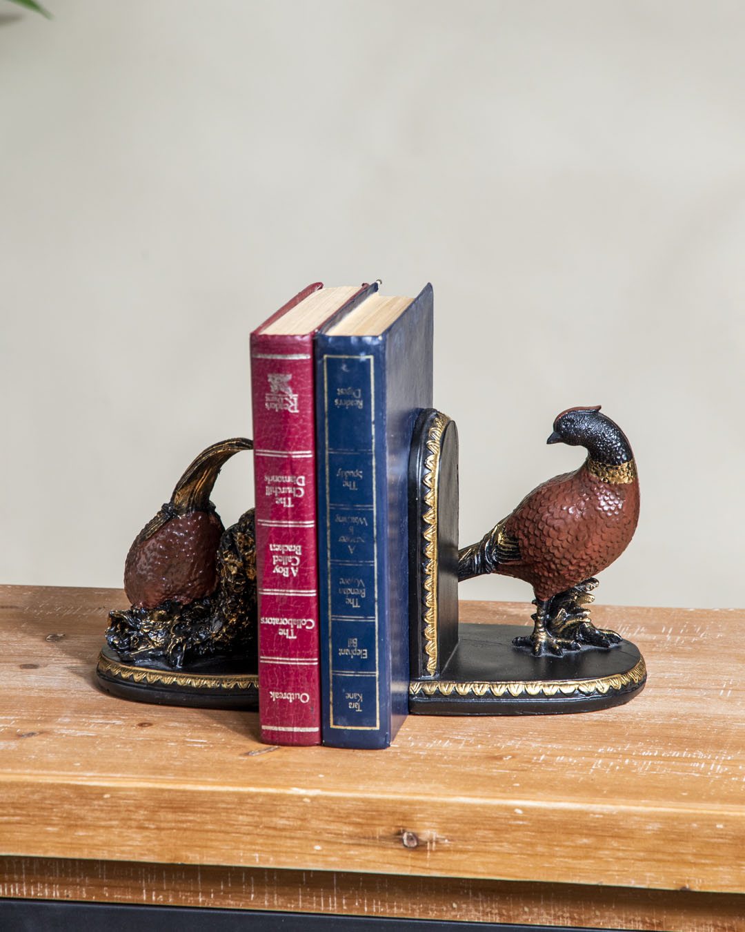 Feathered Pheasant Bookend Set 