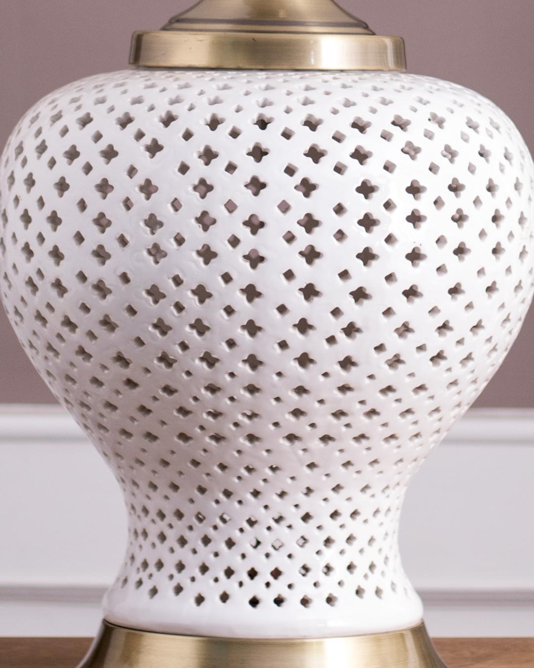 White Lattice Table Lamp
