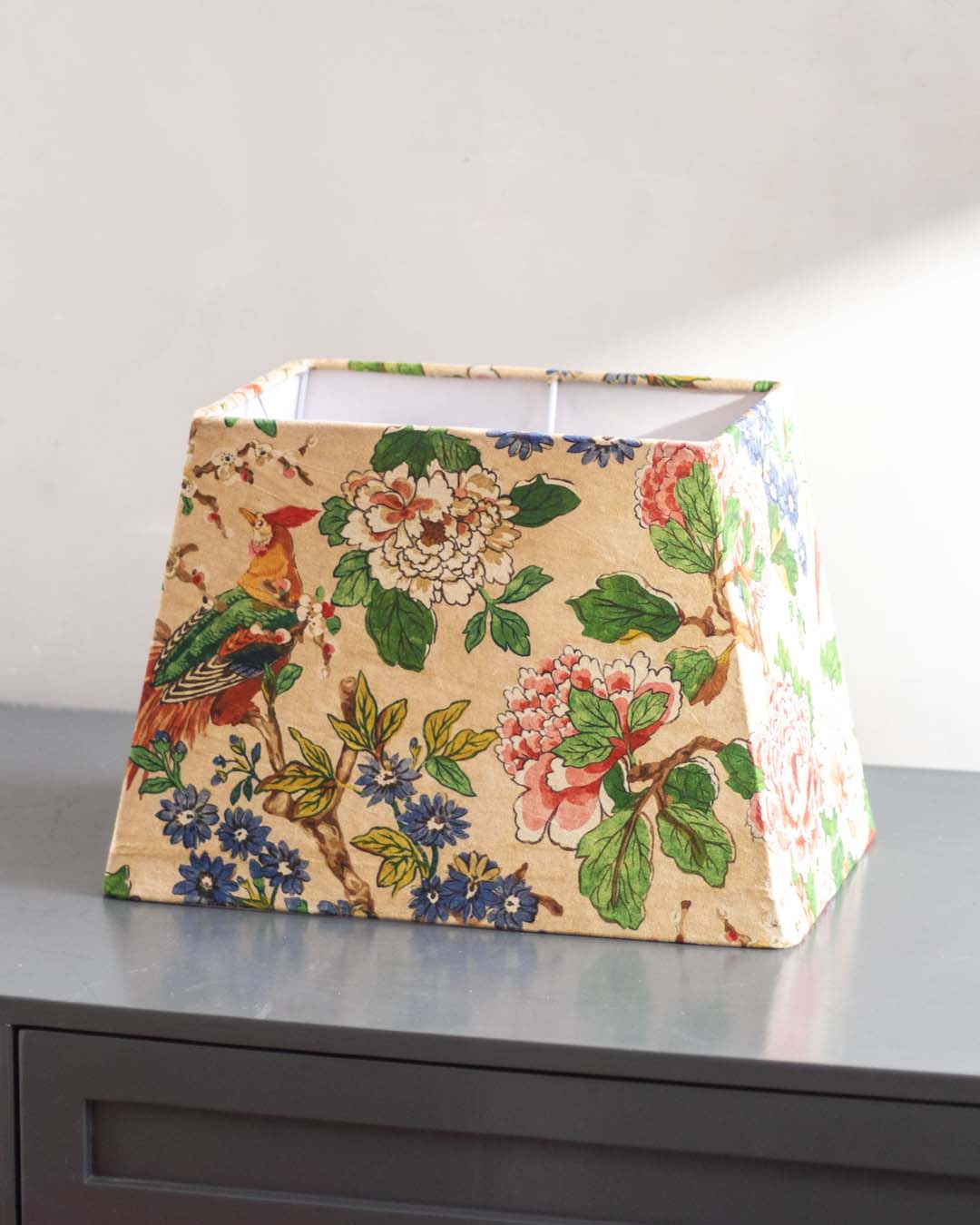 Floral Square Cotton Tapered Rectangle Lamp Shade - The Decor Kart 