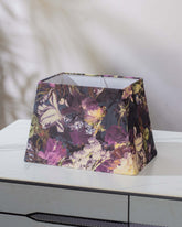 Purple Floral Cotton Tapered Rectangle Lamp Shade