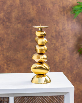 Antique Stone Pillar Candle Stand - Large - The Decor Kart 