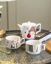 'Girl Hand Printed' Tea for Two Set