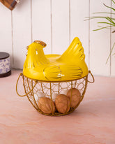 Rooster Egg Basket- Yellow 