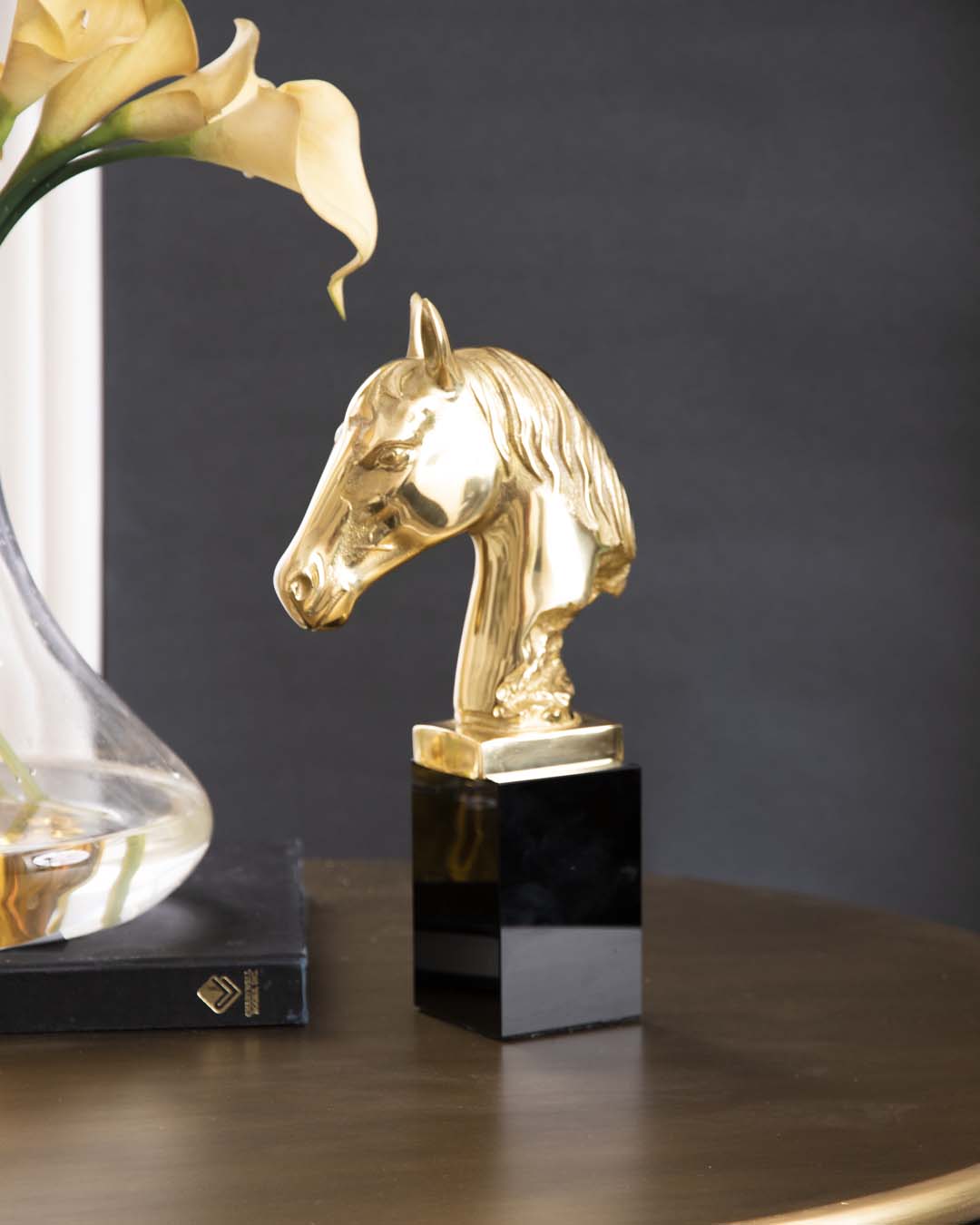 Majestic Golden Horse Head Figurine 