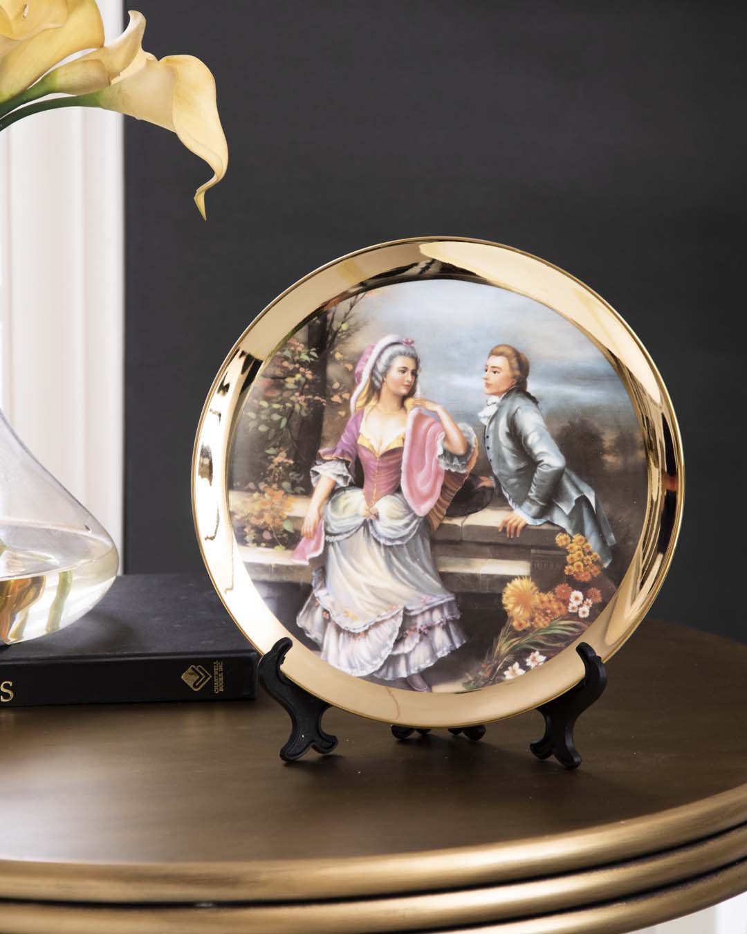 Classic Victorian Gold Decorative Plate - 27 CM 
