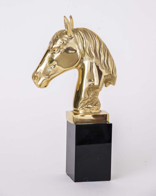 Majestic Golden Horse Head Figurine