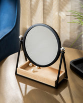 Modern Tabletop Vanity Mirror With Storage Tray 