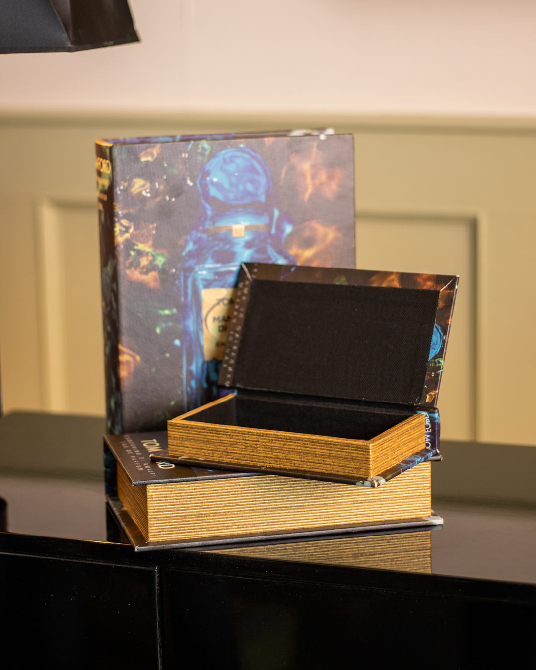 'Tom Ford' Faux Leather Book Boxes - Set of 3