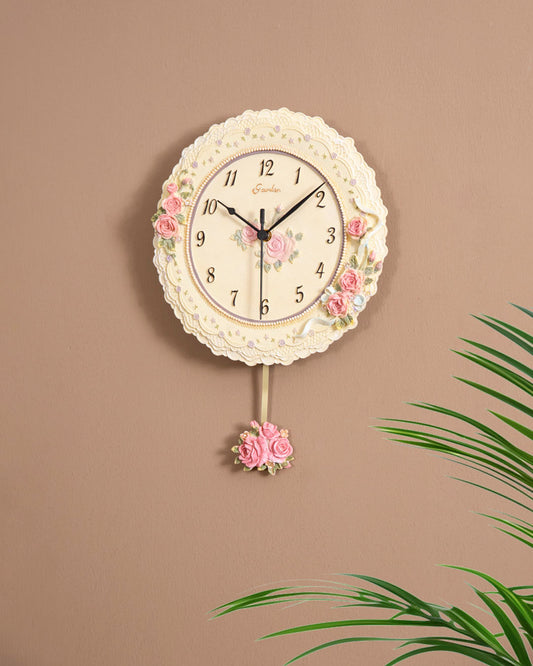 'Country Roses' Vintage Wall Clock