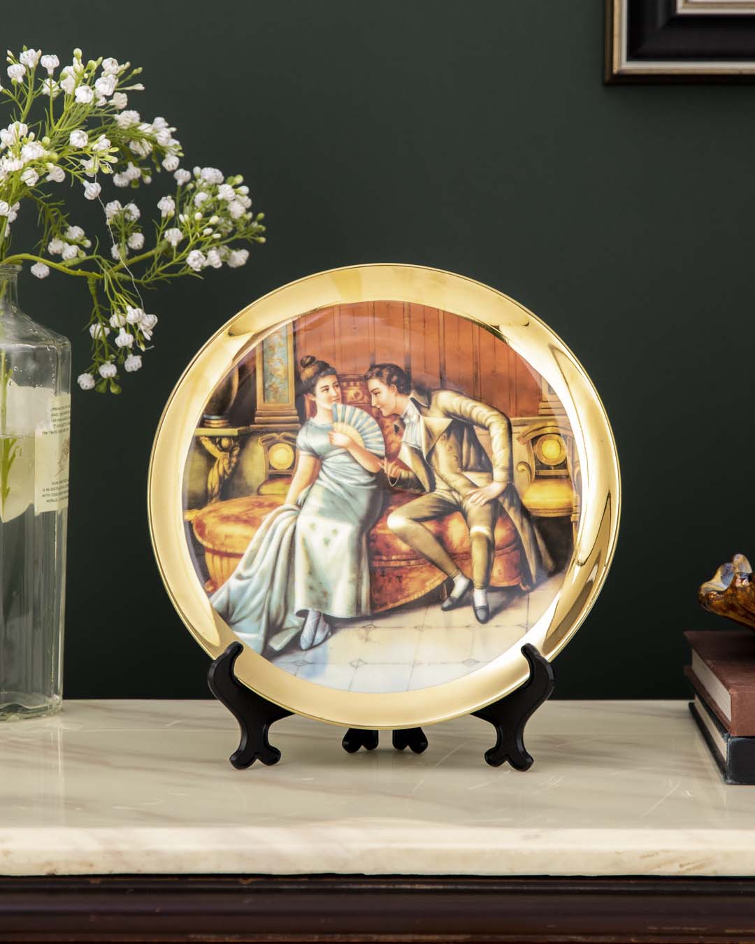 Classic Victorian Gold Decorative Plate - 8" 